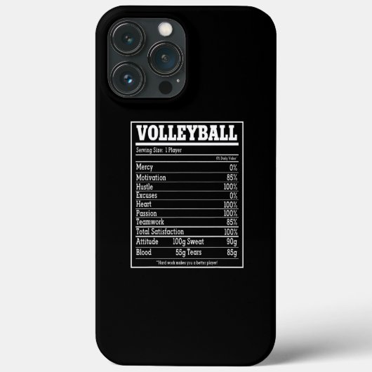 Volleyball Nutrition Facts Women Man Player Case-Mate iPhone Case (Achterkant)