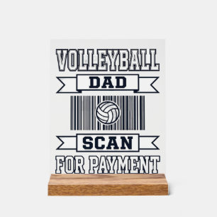 Volleyball Papa Scan voor Betaling Grappig Shirt O Acryl Bord