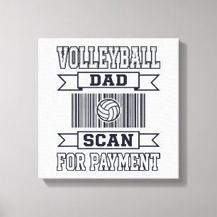 Volleyball Papa Scan voor Betaling Grappig Shirt O Canvas Afdruk