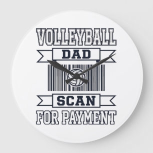 Volleyball Papa Scan voor Betaling Grappig Shirt O Grote Klok