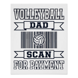 Volleyball Papa Scan voor Betaling Grappig Shirt O Perfect Poster