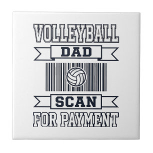 Volleyball Papa Scan voor Betaling Grappig Shirt O Tegeltje