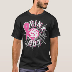 Volleyball Pink Out Pink Ribbon Borstkanker in aan T-shirt