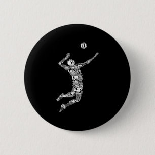 Volleyball Player Boys Youth Mannen Ronde Button 5,7 Cm