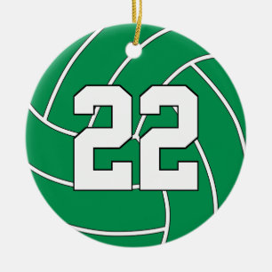 Volleyball Player Custom Jersey Nummer kerstmis Keramisch Ornament