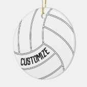 Volleyball Player Custom Name of Text Kerstmis Keramisch Ornament (Links)