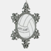 Volleyball Player Custom Text-kerstversiering Tin Sneeuwvlok Ornament (Links)