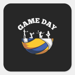 Volleyball Player   Game Day Volleyball Vierkante Sticker