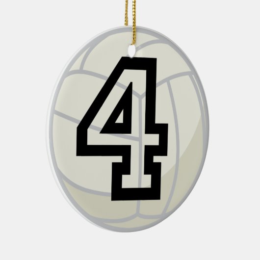 Volleyball Player Uniform Number 4 Ornament (Rechts)