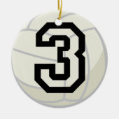 Volleyball Player Uniform nummer 3 Ornament (Voorkant)