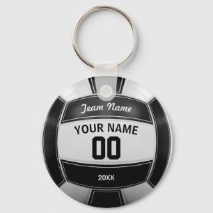 Volleyball Player's Name Year Team Black and White Sleutelhanger