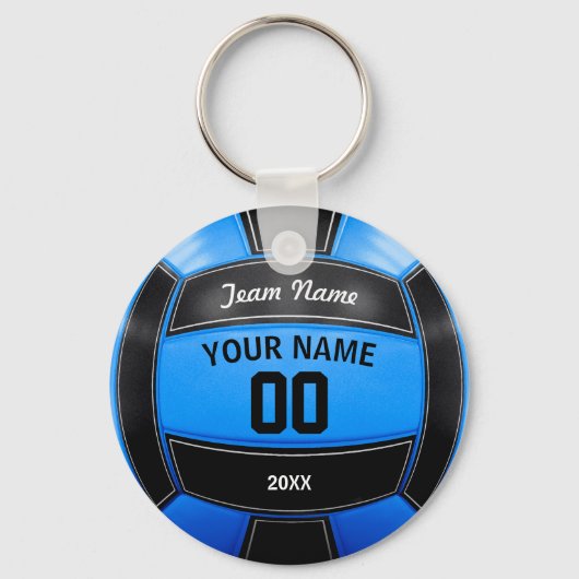 Volleyball Player's Name Year Team Black Blue Sleutelhanger (Voorkant)