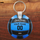 Volleyball Player's Name Year Team Black Blue Sleutelhanger (Voorkant)