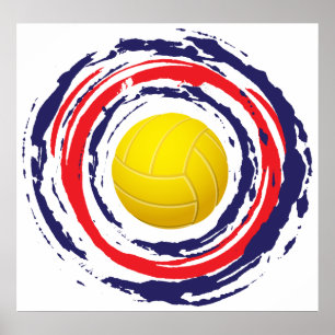 Volleyball Red Blue en White 2 Poster