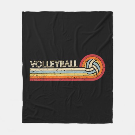 Volleyball Retro Cool  Tiener Volwassenen Volleyb Fleece Deken (Voorkant)