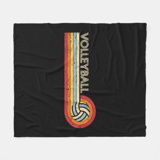 Volleyball Retro Cool  Tiener Volwassenen Volleyb Fleece Deken (Voorkant (Horizontaal))