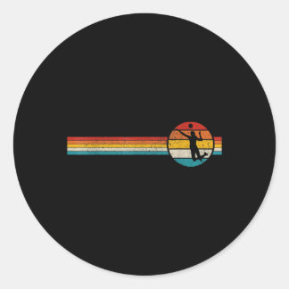 Volleyball  Retro Sports Volleyball Player Ronde Sticker