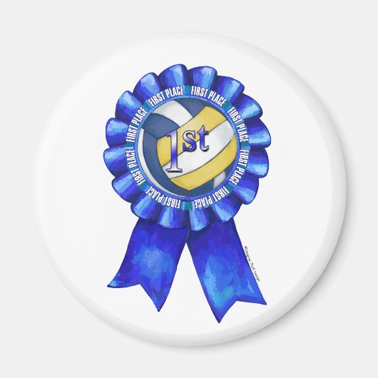 Volleyball Ribbons 1st Magneet (Voorkant)