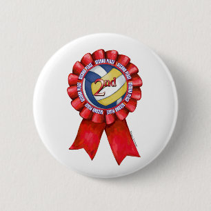 Volleyball Ribbons 2de Ronde Button 5,7 Cm