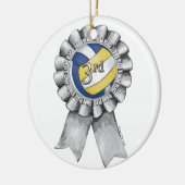 Volleyball Ribbons 3de Keramisch Ornament (Links)