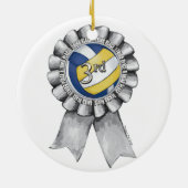 Volleyball Ribbons 3de Keramisch Ornament (Achterkant)