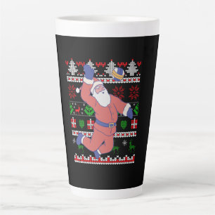 Volleyball Santa Claus Ugly Kerstmis Latte Mok