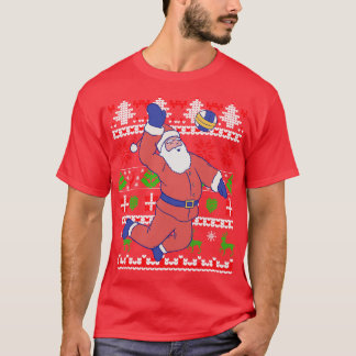 Volleyball Santa Claus Ugly Kerstmis T-shirt