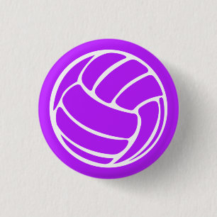 Volleyball Silhouette Button Paars