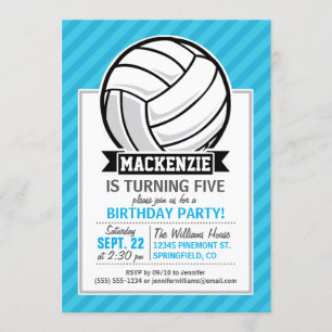 Volleyball; Sky Blue Stripes Kaart