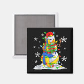Volleyball Snowman Christmas Tree Lights Xma T Shi Magneet (Voorkant / Achterkant)