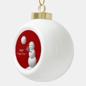 Volleyball Snowman Keramische Bal Ornament (Rechts)