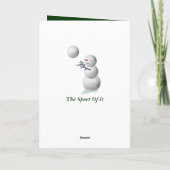 Volleyball Snowman Kerstmis Feestdagen Kaart (Achterkant)