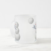 Volleyball Snowman Kerstmis Matglas Koffiemok (Voorkant links)