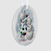 Volleyball Snowman Kerstmis Ornament (voorkant)