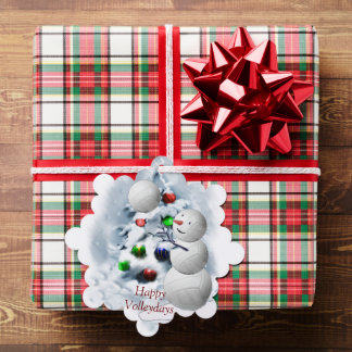 Volleyball Snowman Kerstmis Ornament Kaart