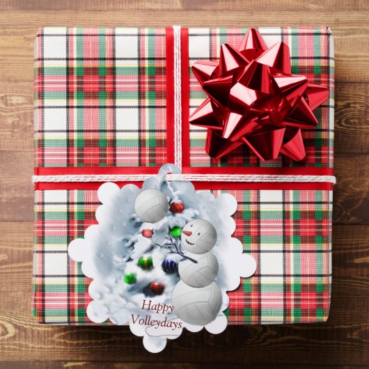 Volleyball Snowman Kerstmis Ornament Kaart (Insitu (Geschenk))