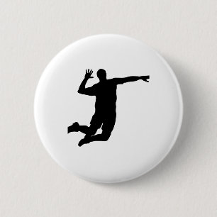 Volleyball Spike Silhouette Ronde Button 5,7 Cm