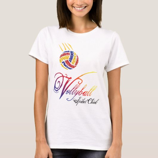 Volleyball Spiker Chick T-shirt (Voorkant)