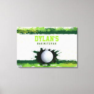 VOLLEYBALL SPLASH Bar Mitzvah Sign In Memory Board Canvas Afdruk