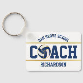 Volleyball Sport Coach Dark Blue Sleutelhanger (Achterkant)