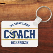 Volleyball Sport Coach Dark Blue Sleutelhanger (Voorkant)