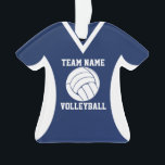 Volleyball Sports Jersey Blue<br><div class="desc">Maillot de volley-ball bleu foncé ornement sportif. Personnalisez avec votre joueur, nom, équipe et date.</div>