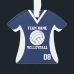 Volleyball Sports Jersey Blue<br><div class="desc">Maillot de volley-ball bleu foncé ornement sportif. Personnalisez avec votre joueur,  nom,  équipe et date.</div>