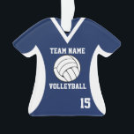 Volleyball Sports Jersey Blue avec ornement photo<br><div class="desc">Maillot de volley-ball bleu et blanc avec photo. Personnalisez avec photo,  nom,  équipe et date.</div>
