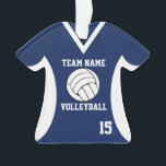 Volleyball Sports Jersey Blue avec ornement photo<br><div class="desc">Maillot de volley-ball bleu et blanc avec photo. Personnalisez avec photo,  nom,  équipe et date.</div>