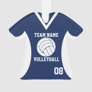 Volleyball Sports Jersey Blue met foto Ornament