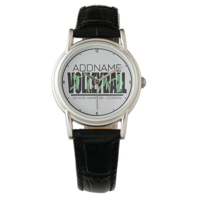 Volleyball Team Player ADD NAME School Top Athlete Horloge (Voorkant)