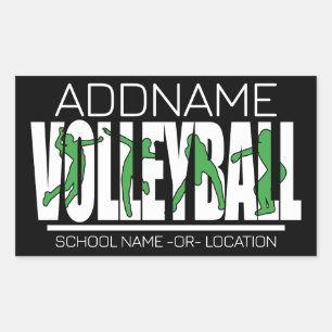 Volleyball Team Player ADD NAME School Top Athlete Rechthoekige Sticker