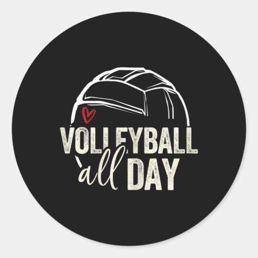 Volleyball Teen Girl Vrouwen Volleyball Graphic Vo Ronde Sticker (Voorkant)