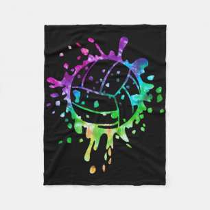 Volleyball Tie Dye Girls Distress Ball Fleece Deken